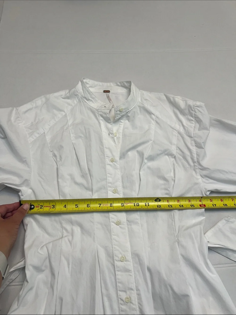 FREE PEOPLE WOMEN’S WHITE ABBEY BUTTON UP LONG SLEEVE COTTON SHIRT WRAP TIE XS